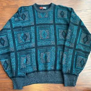 Vintage abstract geometric sweater size XL